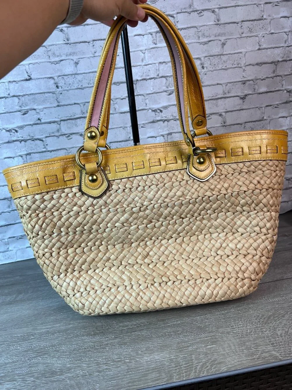 2010 Coach Poppy Straw Tote Bag Applique Bag Summer